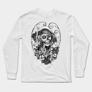 Santa muerte with flowers day of the dead. Long Sleeve T-Shirt